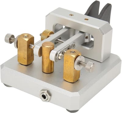 Morse Sleutel - Telegraaf Sleutel - Radio Communicatie - Dubbele Paddle - 80x80x50 mm - Zilver
