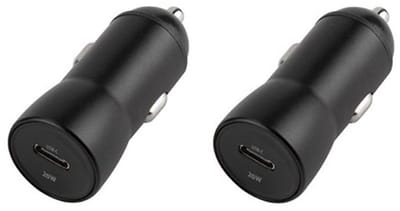 2 stuks OneOne auto snellader USB C poort. 20W lader. Autolader adapter past op Apple iPhone 15, iPhone 15 Plus, 15 Pro, 15 Pro Max, iPhone 16, 16 Plus, 16 Pro, iPhone 17, 17 Air, 17 Pro, 17 Ultra