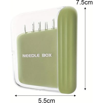 Boîte magnétique pour aiguilles à coudre, portable, 5 tailles d'aiguilles à broder, étui de rangement magnétique, accessoires de couture pour bricolage à domicile vert