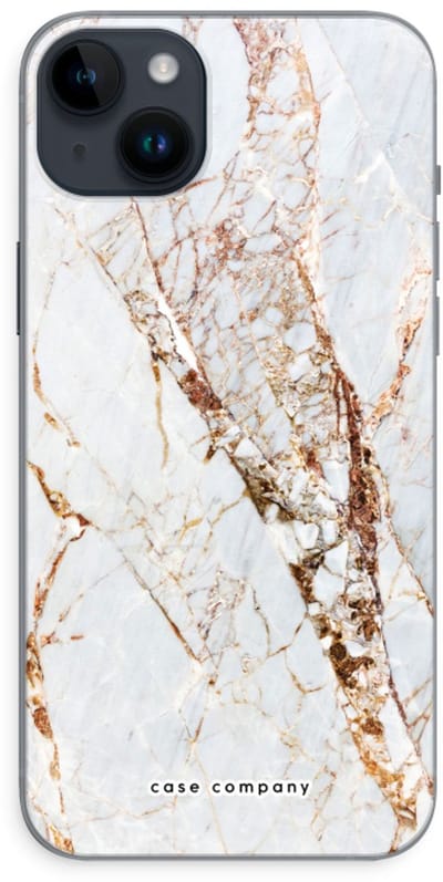 Case Company® - Hoesje geschikt voor iPhone 14 Plus hoesje - Goud marmer - Soft Cover Telefoonhoesje - Bescherming aan alle Kanten en Schermrand