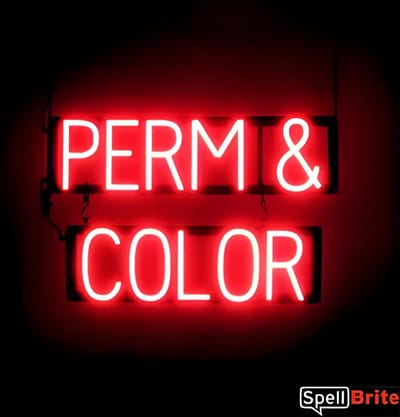 PERM & COLOR - Lichtreclame Neon LED bord verlicht | SpellBrite | 59 x 38 cm | 6 Dimstanden - 8 Lichtanimaties | Reclamebord neon verlichting