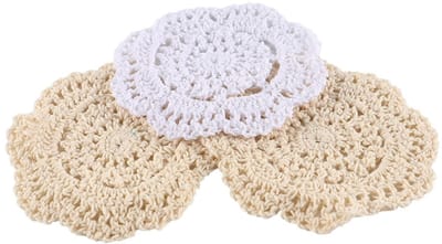 Dailygoods- Onderzetters Handgemaakt - 12 Stuks - Ronde Katoenen Onderzetters - Duurzaam - Wasbaar - Geschikt voor Bruiloften/Feestjes - Placemats