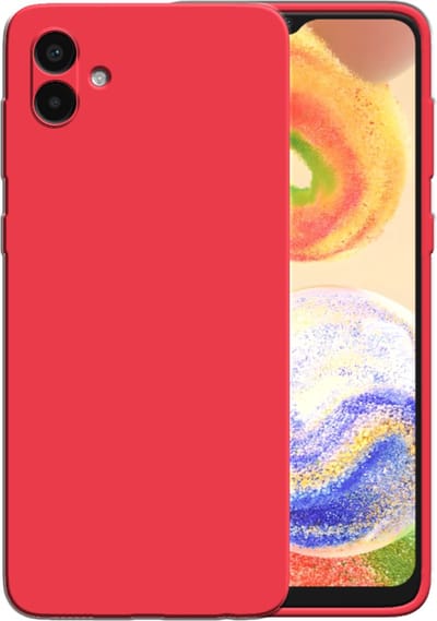Smartphonica Siliconen hoesje voor Samsung Galaxy A04 case met zachte binnenkant - Rood geschikt voor Samsung Galaxy A04