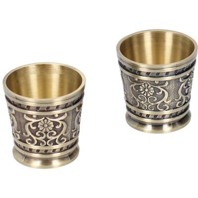 2 stuks Reliëfpatroon Retro Wijnkelk Huishouden Drinken Wijnglas Decoratie (S Brons)