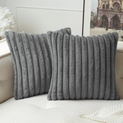 Set van 2 Pluche Kussenhoezen 45 x 45 cm - Zachte, Wasbare Kussenslopen voor Woonkamer en Slaapkamer