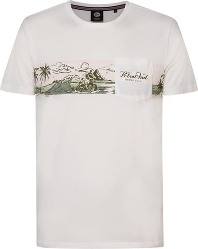 Petrol Industries - T-shirt - Heren - L - Wit - Katoen - M-1040-TSR667