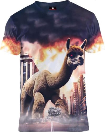 Alpaca of doom Maat S - Crew neck - Festival shirt - Superfout - Fout T-shirt - Feestkleding - Festival outfit - Foute kleding - Alpacashirt