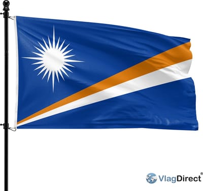 VlagDirect - Marshalleilandse vlag - Marshalleilanden vlag - 90 x 150 cm
