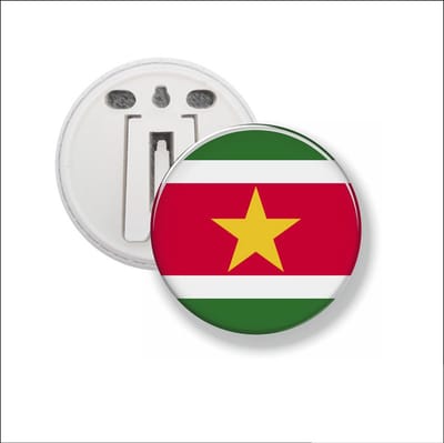 Button Met Clip 58 MM - Vlag Suriname