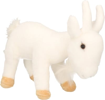 Cornelissen pluche geit knuffel - wit - 22 cm - Geiten knuffeldieren - Boerderij dieren