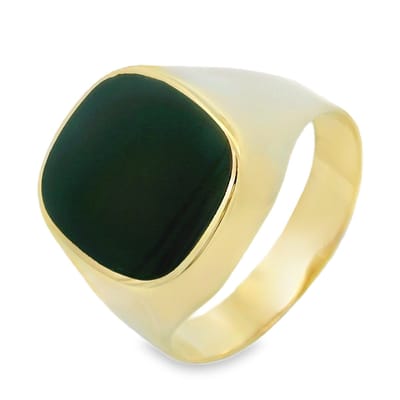 Juwelier Zwartevalk 14 karaat gouden heren zegelring met onyx - 162639