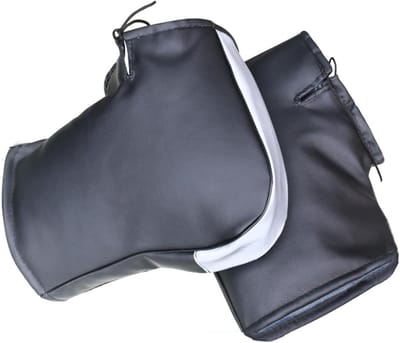 Motorstuurhandschoenen - winddicht en warm - fleecevoering - brede opening - verlengd winddicht trekkoord - sluitgesp - elastische band - waterdichte hoes - reflecterende strip (zwart - twee-pack - 41*27*20cm)