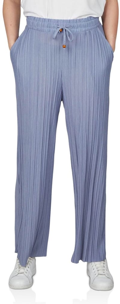 DENIMFY Dames Chino Broek DFBrenda comfort/relaxed Blauw S Volwassenen Palazzobroek / Zomerbroek