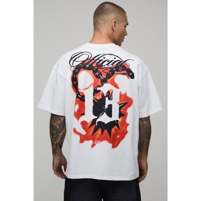 Oversized T-shirt Met Schorpioenprint | White | Size XS