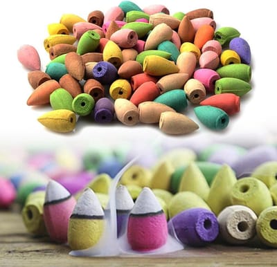200 Wierook kegels - backflow Wierookkegels cones - Brandtijd 15 minuten - Mix aan geuren; roos, jasmijn, sandalwood, appelbloesem