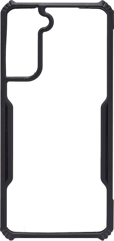 Shop4 - Samsung Galaxy S21 Hoesje - Harde Back Case Drop Proof Transparant Zwart