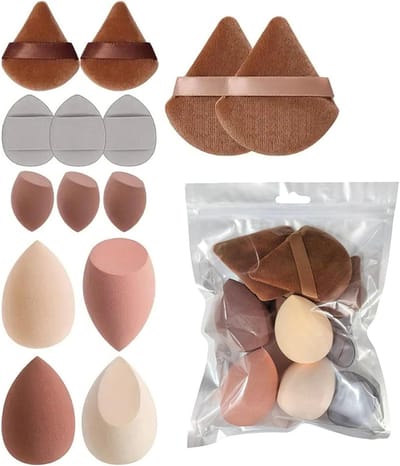 Set van 14 Make-up Sponzen voor Vloeibare, Crème en Poeder Cosmetica - Ideaal voor Perfecte Applicatie en Blendtechnieken