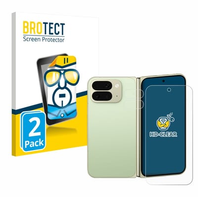 BROTECT - Screenprotector voor Google Pixel 10 Pro Fold (Voor+Camera) - Folie Beschermfolie transparant 2 Stuks