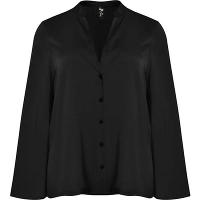 Satijnen V-hals langemouwen blouse dames Mat Fashion