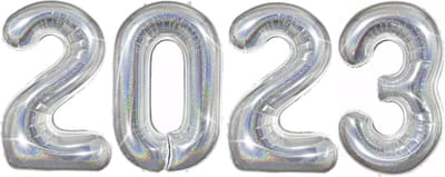 Folie Ballon Cijfer 2023 Oud En Nieuw Versiering Nieuw Jaar Feest Artikelen Happy New Year Glitter Zilver - XL Formaat