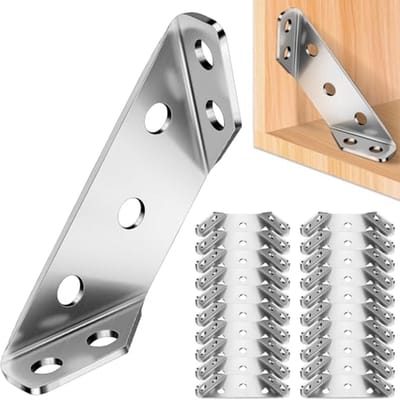 Hoekverbinders 20 stuks - Driehoekige metalen hoekklemmen voor meubelbouw