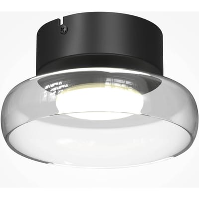 Maytoni LED plafondlamp FLOAT, transparant/zwart, Ø 20 cm, glas/metaal