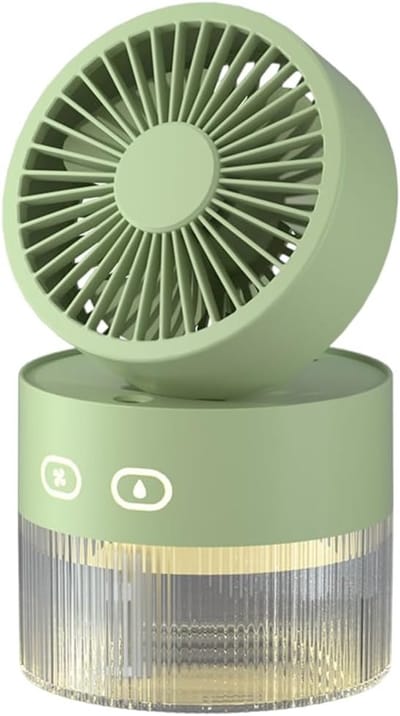Mini-tafelventilator — 120° automatisch oscillerend — USB-oplaadbare koelventilator — 3 instelbare snelheidsstanden — Ideaal voor slaapkamers, thuis, buitententen, op reis en in voertuigen — Groen
