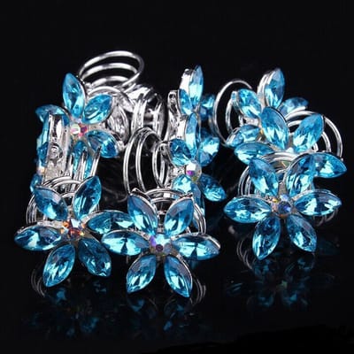 Dailygoods- Haarklemmen 10 Stuks - Spiraal Haarspelden - Haaraccessoires met Strass - Vrouwen/Meisjes - Duurzaam Materiaal - Ideaal voor Bruiloften