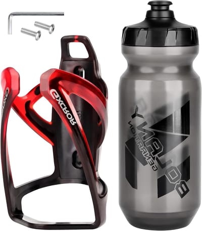 Flessenhouder Fiets - Bekerhouder Drinkfles - Veilig Vervoer Drank - Verborgen AirTag Houder - 7-10 cm Diameter - Rood