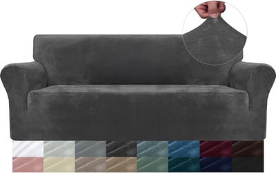 VH Supplies® Bankhoes Stretch 3 Zitsbanken - Sofahoes - Zetelhoes - Bankbescherming - 180 - 230 cm - Grijs
