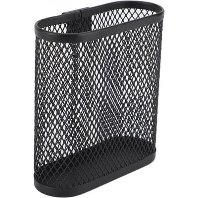 Support à stylos mural, porte-crayons en maille, organisateur pour bureau avec crochet en métal black