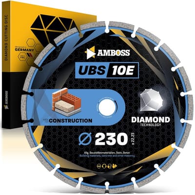 Diamantzaagblad - Doorslijpschijf Steen - Beton Zagen - Gesegmenteerde Rand - 230 mm x 22.2 mm - Grijs