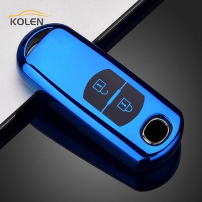 Zachte TPU Auto Afstandsbediening Sleutelhoes Cover Shell Fob Voor Mazda 2 3 5 6 Bl Bm Gj Atenza Axela Cx-5 Cx-7 Cx-3 Cx-9 Mx-5 Ke Kf Accessoires blue