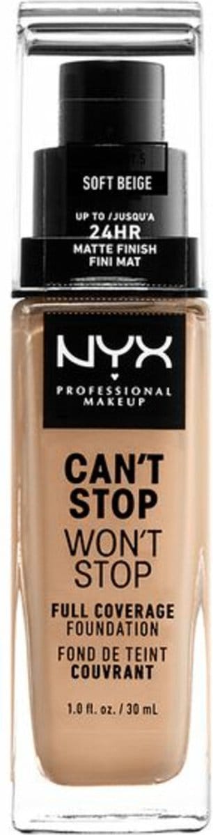 Can't Stop Won't Stop Full Coverage Foundation CSWSF7.5 Soft Beige 30 ml – Foundation, Full Coverage, For Oily Skin, Soft Beige, Suitable For Daily Wear