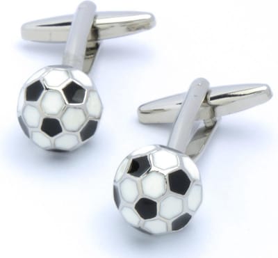 Manchetknopen - Voetbal Rond Zwart Wit Emaille