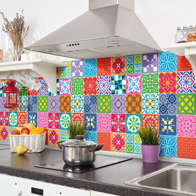 Zelfklevende tegelmuurstickers voor keuken en badkamer - 24 Solitina Azulejos tegelstickers - 24 stickers 10x10cm