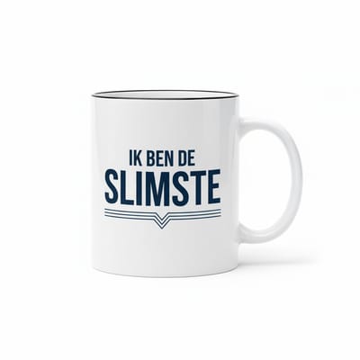 “Ik Ben de Slimste” Mok – Grappige Nederlandse Slimme Tekst Koffiemok 330 ml