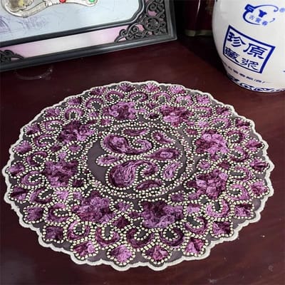Kant Rond Cashew bloem borduurwerk tafel placemat doek Bruiloft Kerst placemat keuken Tafeldecoratie en accessoires round 30cm