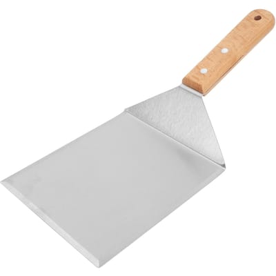 Keukenspatel Professionele Voedselkwaliteit Roestvrijstalen Blad Spatel voor Cake Pizza Pannenkoek Vierkant Square Spatula, Wooden Handle
