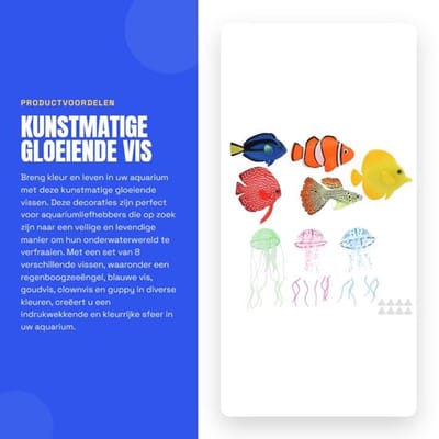 Nepvis 8 Stuks - Kunstmatige Gloeiende Vissen - Aquariumdecoratie - Veilig Siliconen/Hars - Duurzaam en Antislip