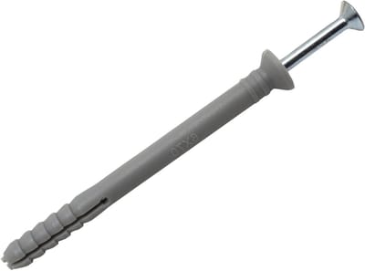 Nylon Bevestiging - Pluggen met schroef - Kozijnen Bevestigen - Voorgemonteerde plug en schroef - 6 x 70mm - Grijs