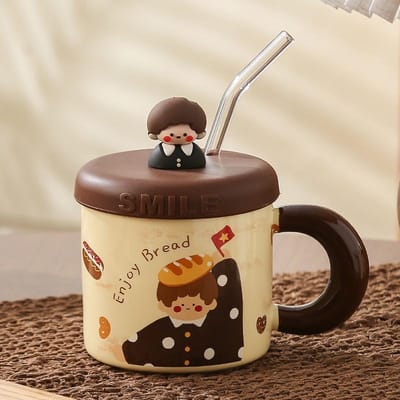 Retro Jongens en Meisjes Mok Keramiek Koppels Waterbeker Paar Decoratie Thuis Kantoor Koffiekopje Souvenir 401-500ml