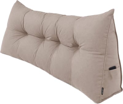 Rugkussen - Leeskussen Bankkussen - Ontspannen Lezen - Met Zijvakken - 180x50x20cm - Beige