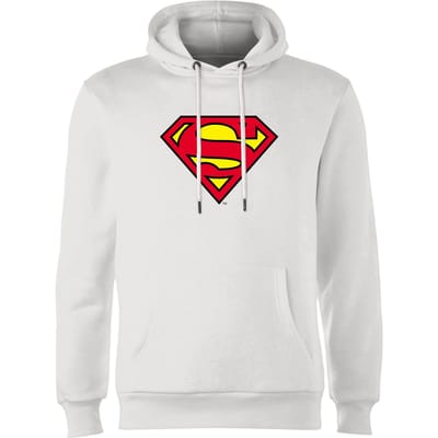 Official Superman Shield Hoodie - White - S