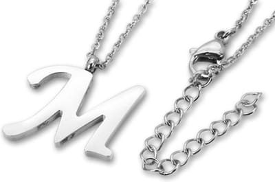 Amanto Ketting Letter M - 316L Staal PVD - Alfabet - 19x18mm - 50cm
