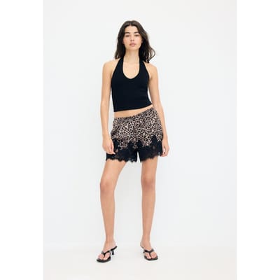 Stradivarius Short met lingeriedetail en zijdeachtige finish  Beige XS