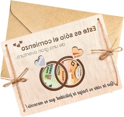 Gepersonaliseerd Geldcadeau voor Bruiloft van Hout met Envelop, Creatief Huwelijksgeschenk voor Koppels, Unieke Cadeauverpakking en Decoratie