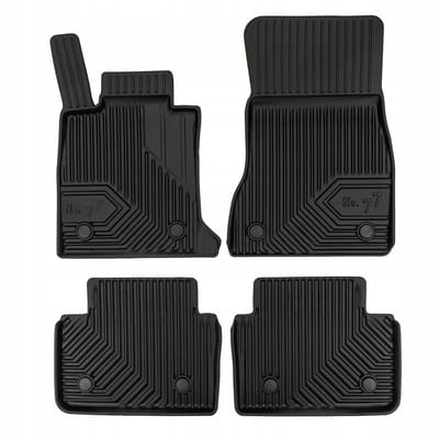Frogum No.77 Automatenset - Geschikt voor BMW i5 Touring (vanaf 2023) - 4-delig - Perfecte Pasvorm - TPE Rubber - 4 cm Hoge Rand - Geurloos - Zwart