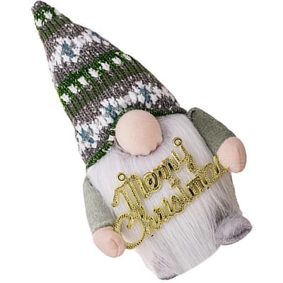 Zweedse Kabouter Tomte Ornament met Licht Lange Muts Schattige Kerst Dwerg Decoratie voor Vakantiehuis gray