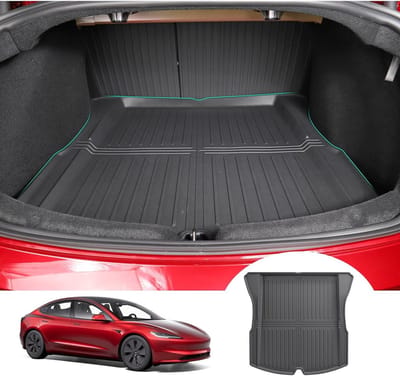 Tesla Model 3 Highland 2024 2025 Kofferbakmat, Vouwbaar, TPE All-Weather, Hoogrand, 3D Scan, Makkelijk te Reinigen, Multifunctioneel en Duurzaam
